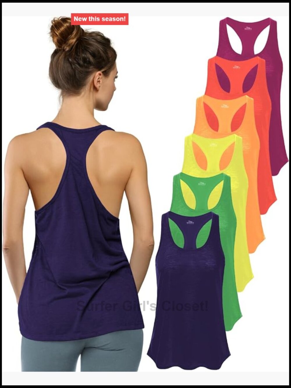 Women's Racerback Tank Tops Multipack Lightweight Slub Active Workout Athletic